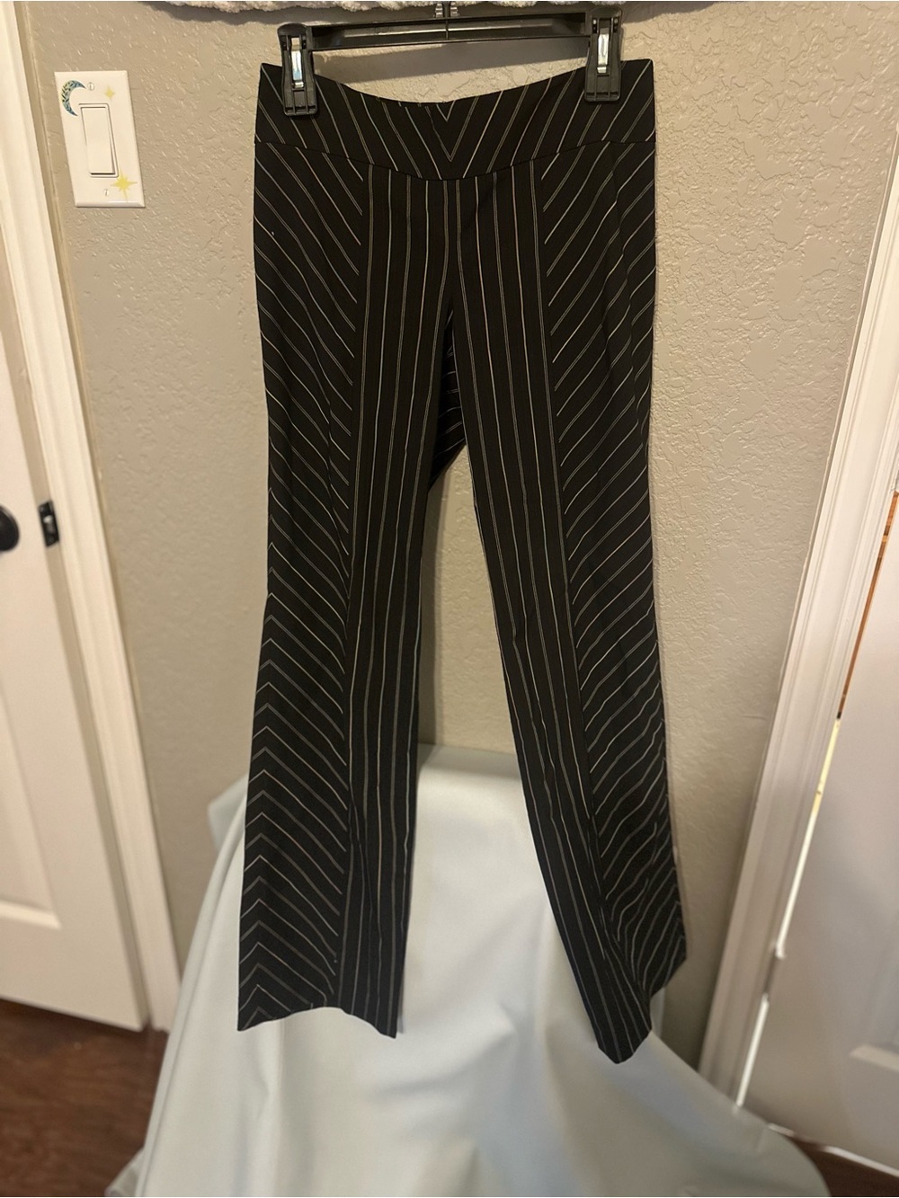 Ideology Black Pinstripe Boot-Cut Pants